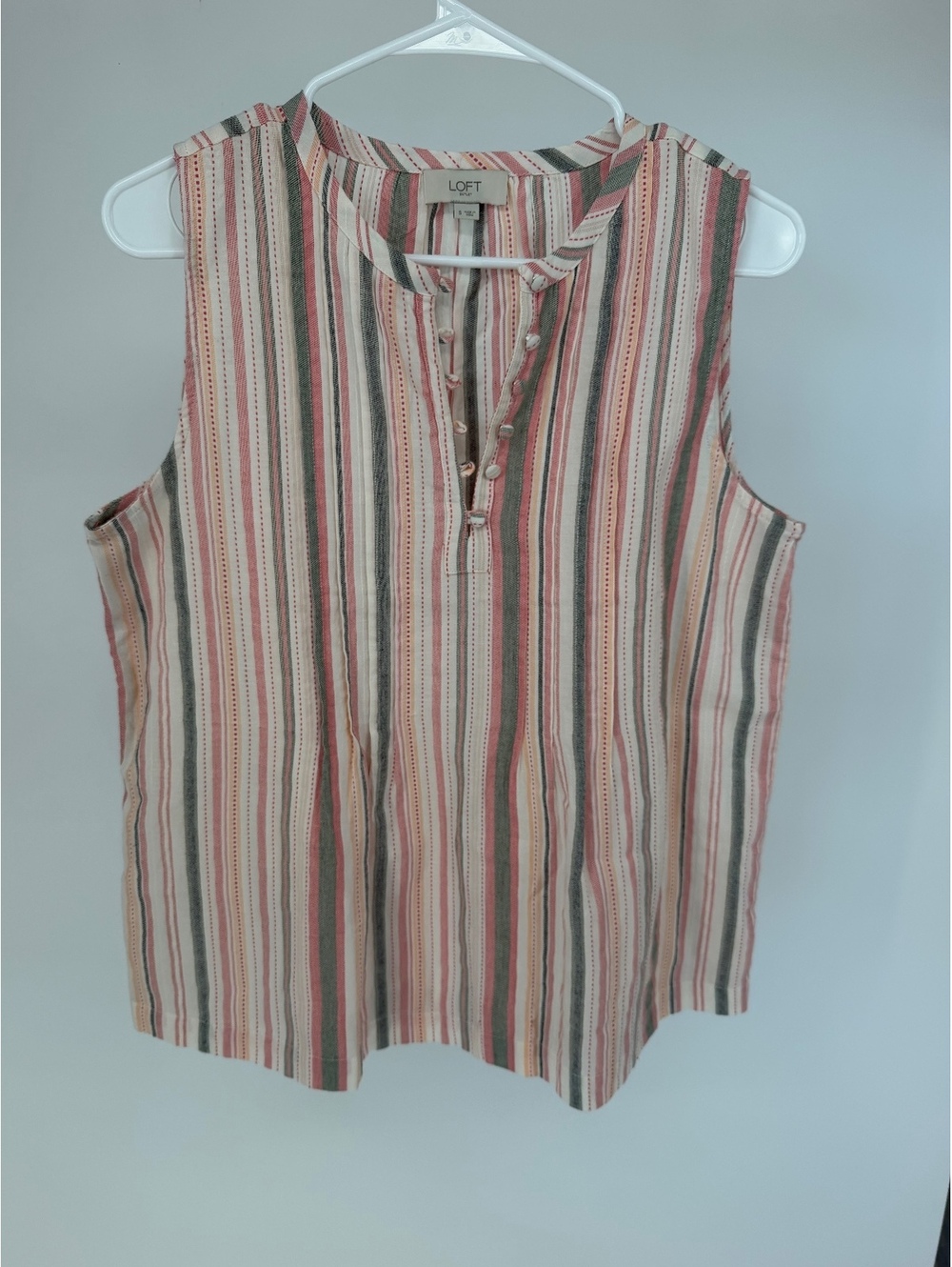 LOFT Outlet Sleeveless Striped Button-Up Top Size Small